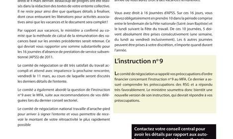 Bulletin Info-RSG, 8 mars 2011