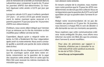 Bulletin d’information spéciale des RSG, mai 2011