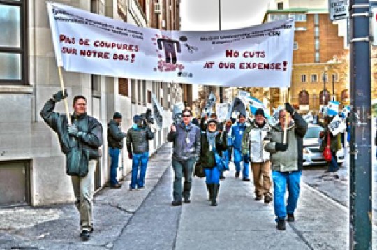 Les employés du CUSM manifestent aujourd’hui