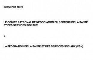 Mise à jour de la convention collective du secteur de la santé et des services sociaux