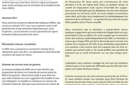 Bulletin Info-RSG du 16 mars 2011
