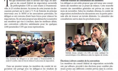 Bulletin Info-Négo no. 31 du secteur préhospitalier