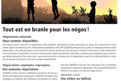 Bulletin Info-négo des CPE, No. 2, décembre 2010