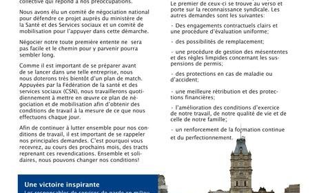 Bulletin Info-négos RI-RTF, janvier 2011