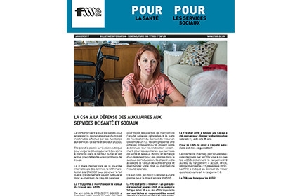 La CSN à la défense des auxiliaires aux services de santé et sociaux