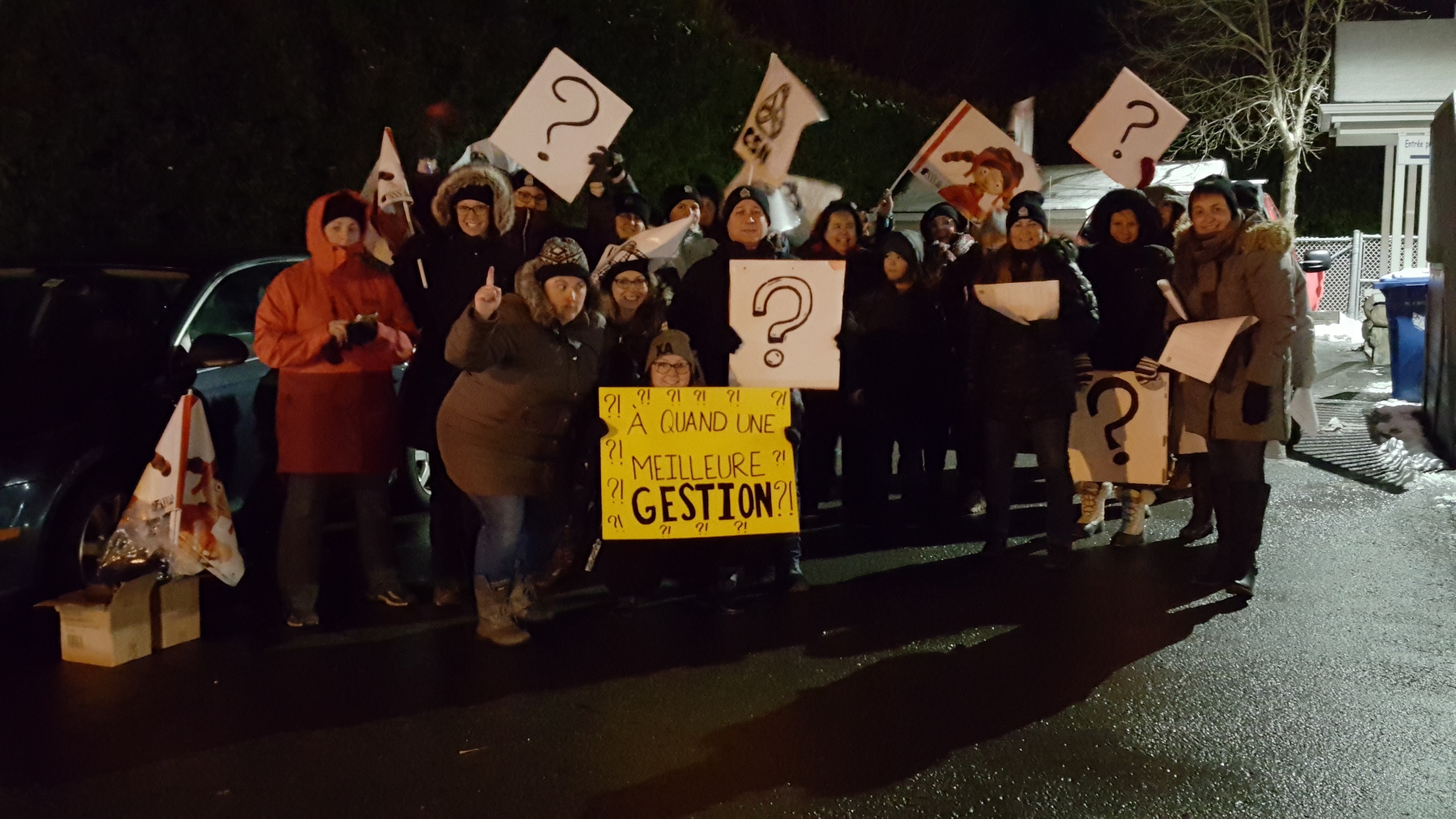 Les RSG et les éducatrices en CPE du BC-CPE Aux portes du matin réclament du changement