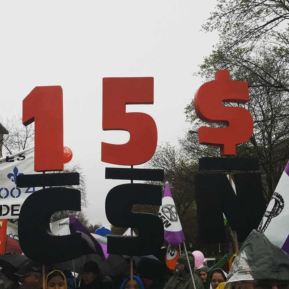 La déclaration commune pour le salaire minimum à 15 $ l’heure est lancée!